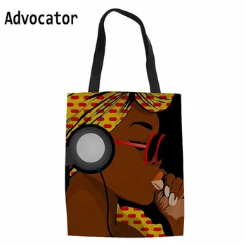

Printed Black Queen African Girls Stylecrossbody Bags for Women Canvas Shoulder Bag Female Casual Tote Shopping Cluth