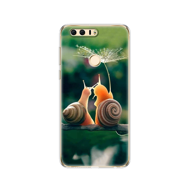 phone case for huawei honor 8 soft tpu silicon back cover 360 full protective printing clear coque