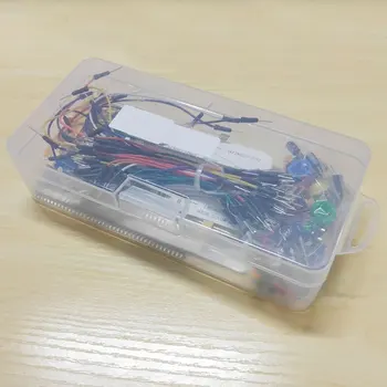 

Electronic Starter Kit Compatible for Arduino Resistor Capacitor Buzzer Breadboard LED Dupont Cable Beginners Learning Kit