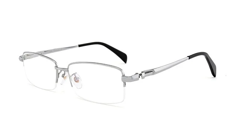 Vazrobe 155-185 мм, регулируемые большие очки, оправа, мужские титановые очки, мужские полуоправы, огромные широкие очки для мужчин, большие - Цвет оправы: B silver