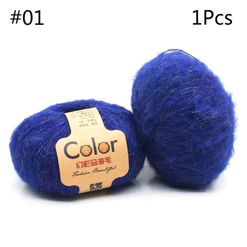 50 г Ангола любовные ощущения тонкий мохер шерсть пряжа плюшевая ручное вязание поставки - Цвет: Sapphire blue
