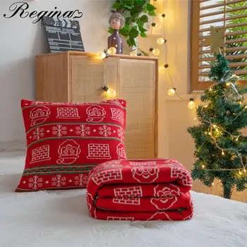 

REGINA Brand Christmas Decoration Pillow Case Super Cozy Cotton Sofa Bed Chair Car Red Cushion Cover 45×45 Throw Pillow Cover