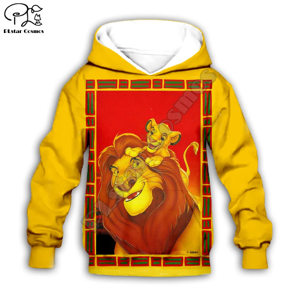 Simba толстовка с капюшоном и 3D-принтом «Король Лев» для маленьких детей, толстовки на молнии стильная толстовка с длинными рукавами и рисунком для мальчиков и девочек-13 лет