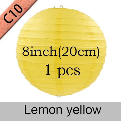 1 шт. 8 дюймов Круглый Свадебный бумажный фонарь FRENEZA белый DIY crafs lampion для дома декоративные аксессуары для вечеринок подарок 20 см - Цвет: Lemon yellow-1PCS