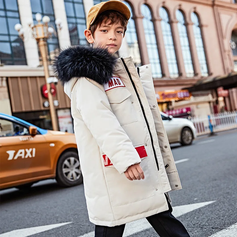 

Children Winter Down Jacket For Boy -30 Degrees Russia Boys Thicken Warm Hooded Long Coat 6-15 Years Kid Teenage Snowsuit Parkas
