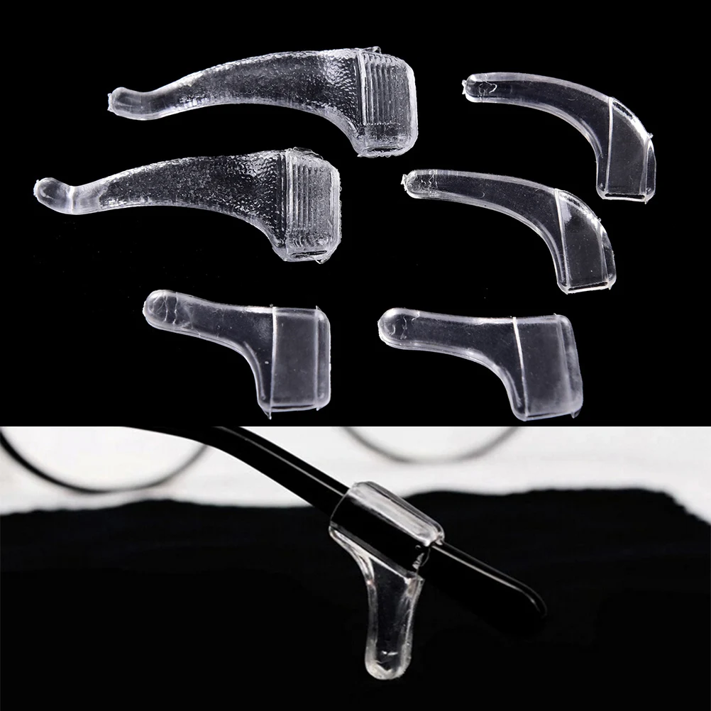 10 Pairs New Silicone Ear Hooks Soft Clear Transparent Anti Slip Temple Tip Holder Eye Glasses Accessories