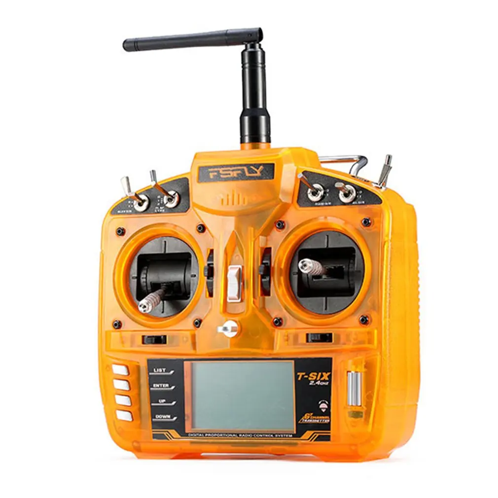 Large Backlit LCD Display T-SIX 2.4GHz 6CH Operation Programmable Transmitter Compatible With AR6100E Receiver DSM2