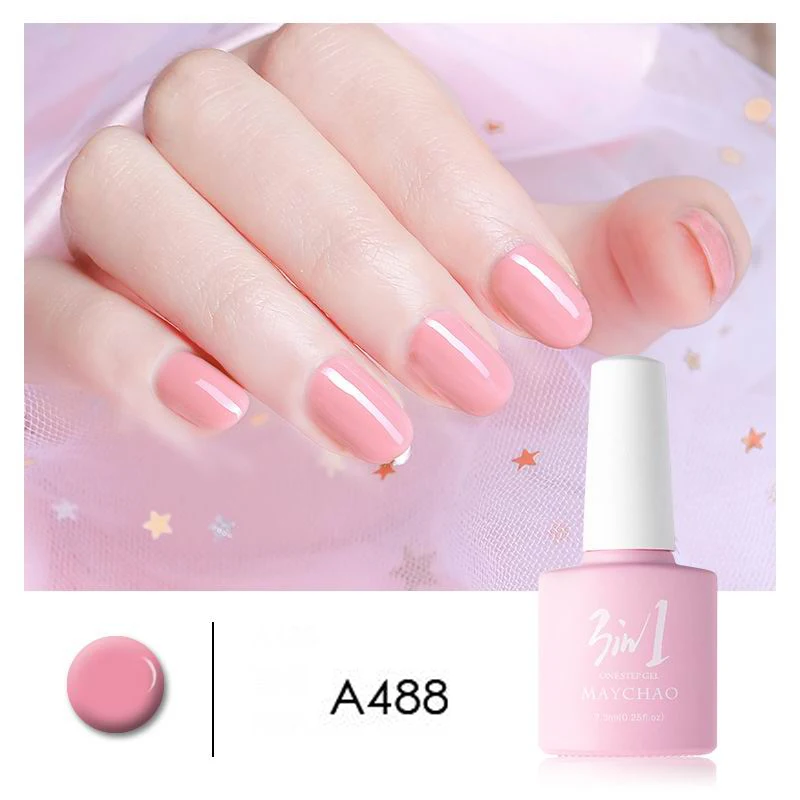 MAYCHAO 36colors 3 in 1 Gel Nail Polish UV LED Gel Varnish Soak Off Nail Lacquer For Autumn Winter Long-lasting - Цвет: A488