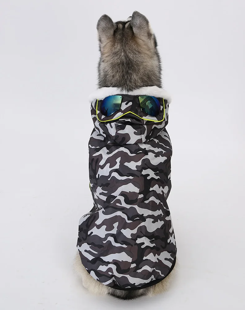 Dog, Camuflagem Color Winter Coat, Pet Dog Clothes, Quente, Grande, Novo