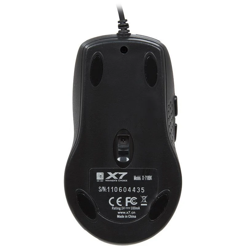 Мышь A4 X-718BK черный оптическая(3200dpi) USB1.1 игровая(6but