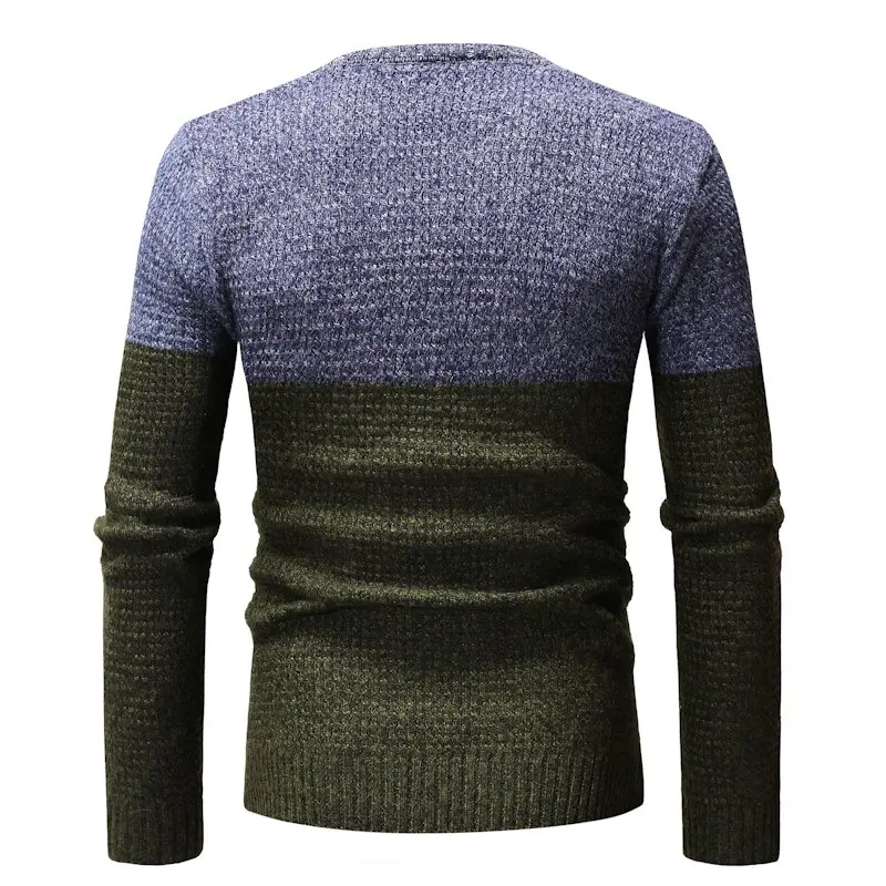 Vertvie Men Knitted Casual Sweater O-Neck Slim Long Sleeve Sweaters Men Pullovers Patchwork Soft Fashion Autumn Mens Clothes New