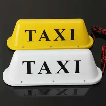 

12V LED Car Taxi Cab Sign Light Lamp Car Cab LED Warning Light Signal Magnetic Base Roof Top Waterproof PVC