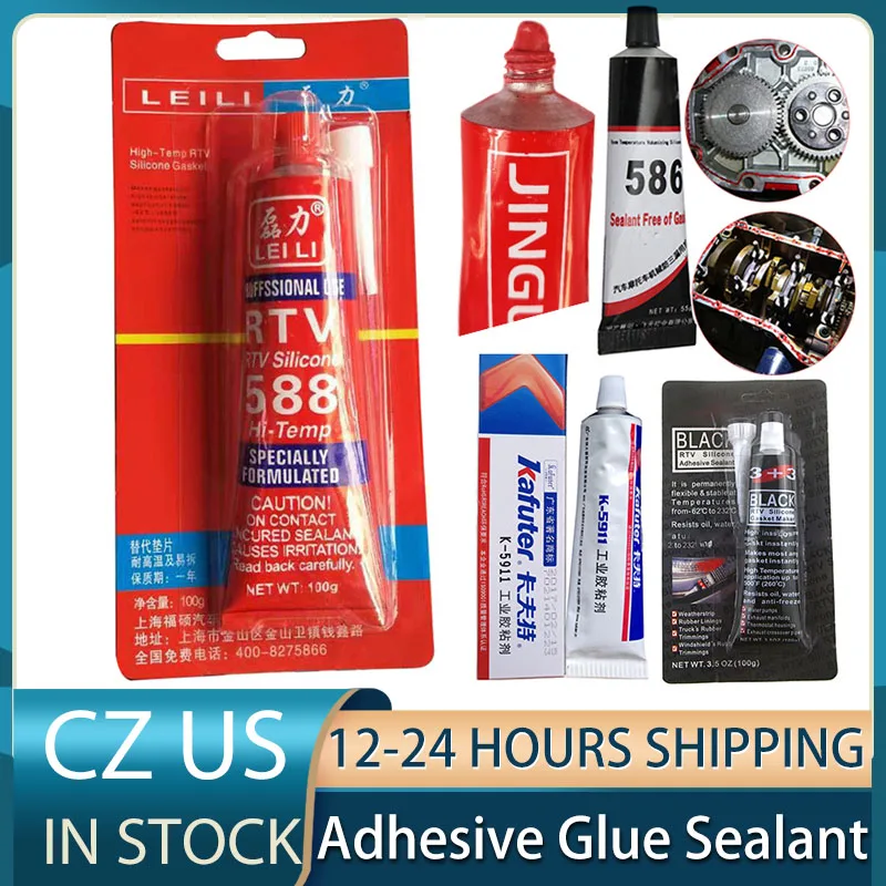 

Original 100g Strong Adhesive Glue High Temperature Sealant RTV Red Fastening Glue For Car Motor Gap Seal Repair Tools Cleanup