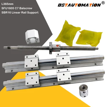 

SBR16 Linear Rail Guide RM1605 Ballscrew 365mm SFU1605 Ball Nut Bracket BK12 BF12 Ball screw Support Flexible Coupler SBR16UU