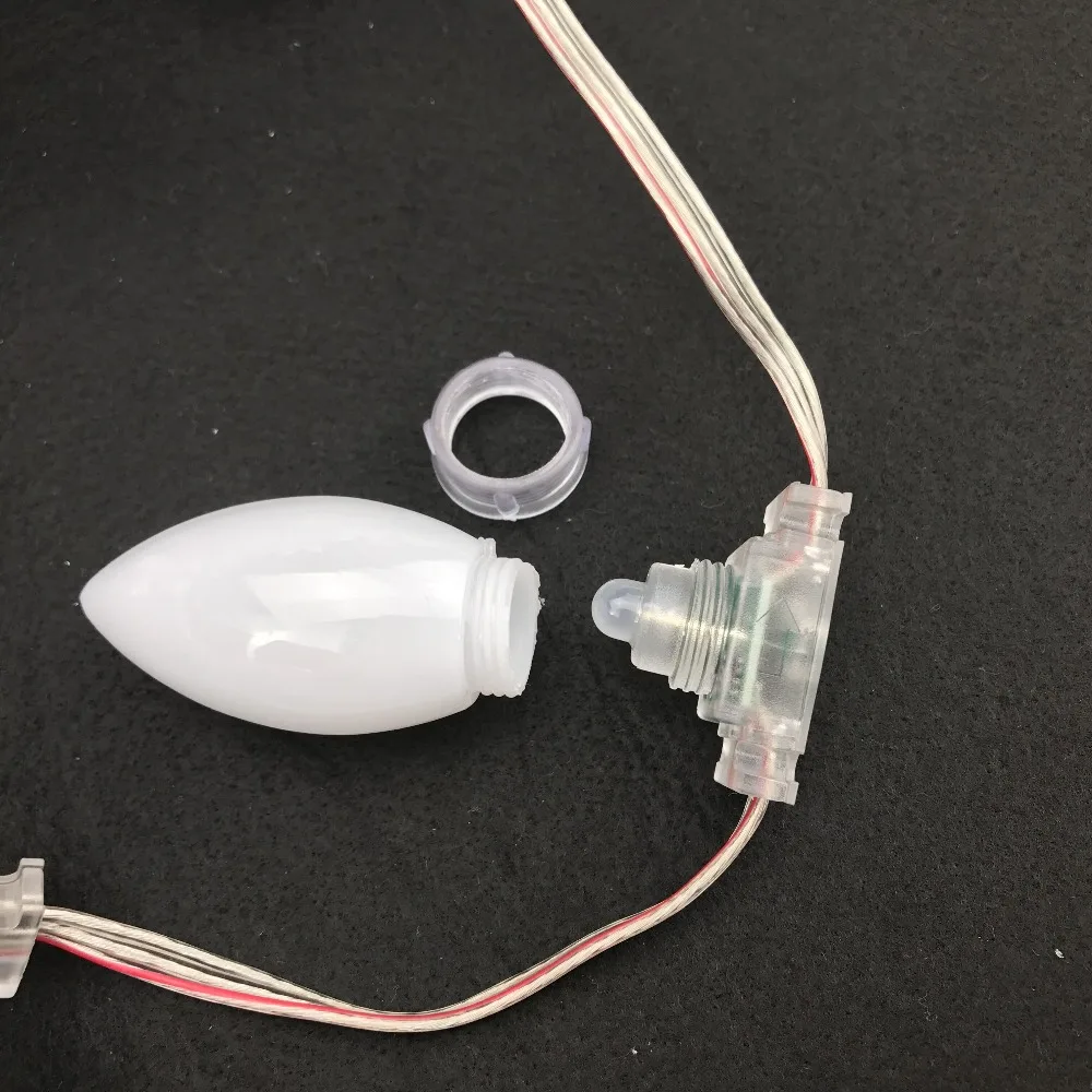50 узлов молочно-белый DC12V WS2811 Светодиодный модуль пикселей; IP68; С Заполнение эпоксидной смолой; прозрачный материал, поликарбонат и чистый провод