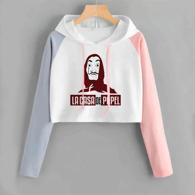ZYZTOP женские толстовки La Casa De Papel Модные Цветные повседневные осенние Harajuku пуловеры с капюшоном и длинным рукавом Женская толстовка