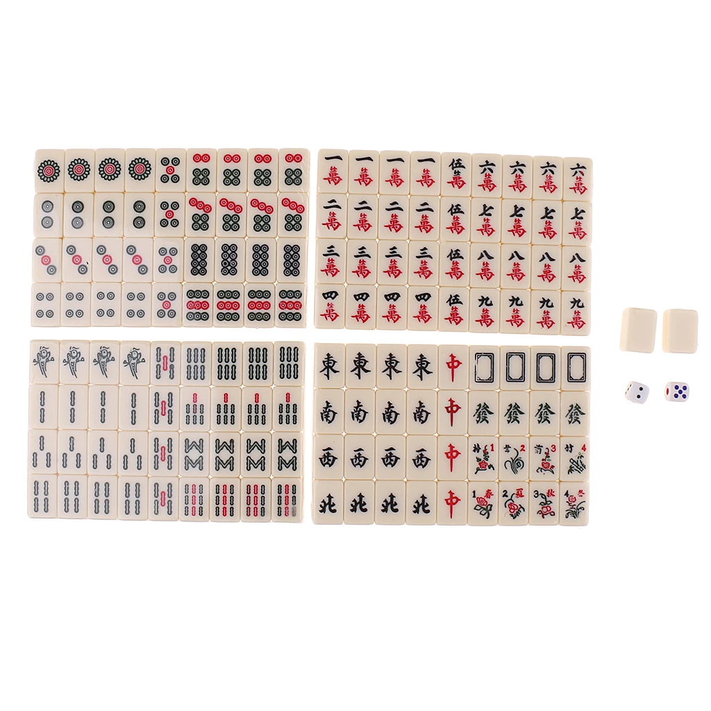 Portable Chinese Antique Mahjong Game Mini Travel Mahjong in Wooden Box Gift
