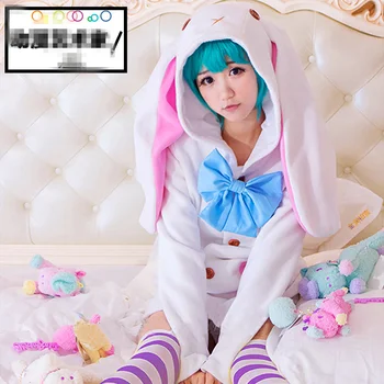 

VOCALOID Hatsune Miku Magic Future Rabbit Pajamas Uniforms Cosplay Costume Free Shipping F