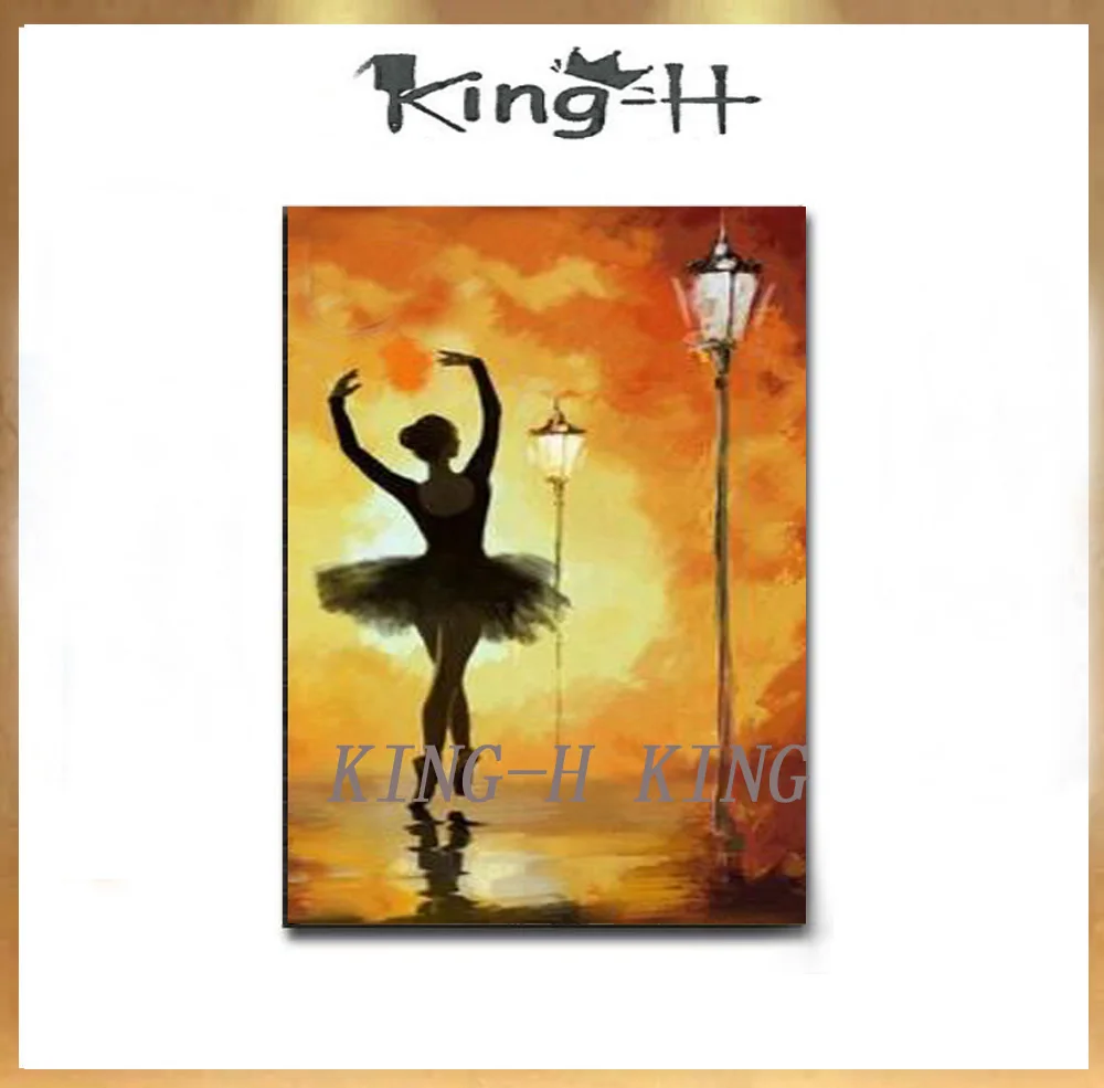 

Hot dance ballet sales girl figure oil painting hand-painted wall art on canvas sitting room household adornment picture