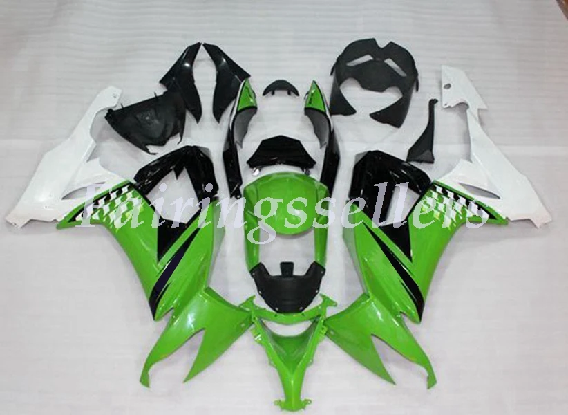 Литье под давлением мотоцикл ABS Обтекатели комплект подходит для kawasaki Ninja ZX-10R ZX10R 2008 2009 2010 08 09 10 черный зеленый белый - Цвет: Black green white
