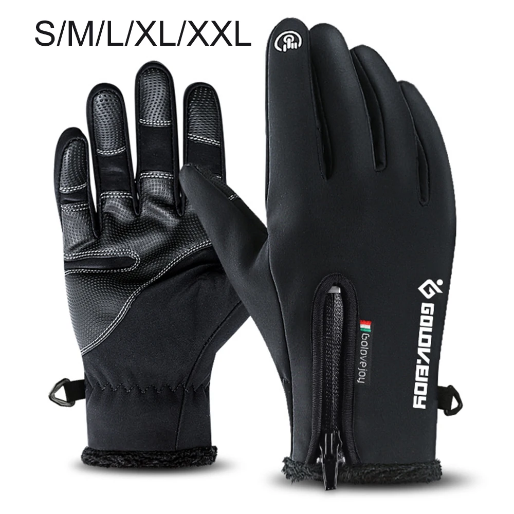 Велосипедные перчатки с сенсорным экраном, зимние теплые ветрозащитные перчатки для велоспорта, водонепроницаемые велосипедные перчатки для мужчин и женщин