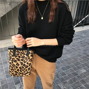 

Retro Leopard Element Mini Small Bag Portable Fashion Leather Handbags for Women Handbags Lady Large Capacity Tote Shoulder