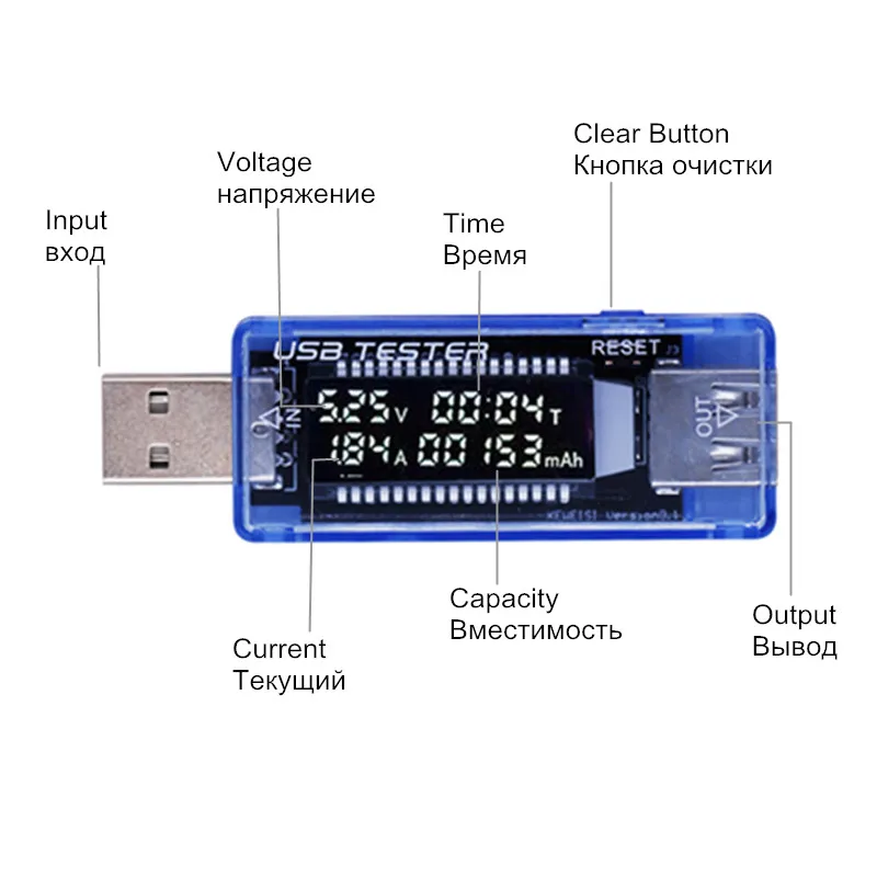 3 в 1 ЖК тестер аккумулятора телефона детектор напряжения измеритель тока USB
