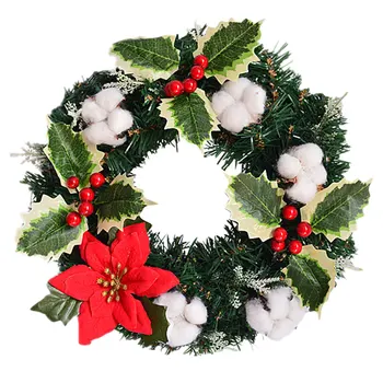 

1Pc Christmas Wreath Decorative Garland Door Hanging Wreath Ornament for Hotel