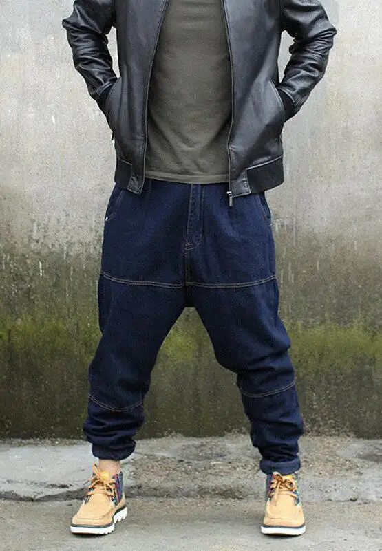 Men Jeans Denim Cross-Pants Low Crotch Jeans Fat Baggy Jeans Pants Feet Harlan Pants Size 28-42 3