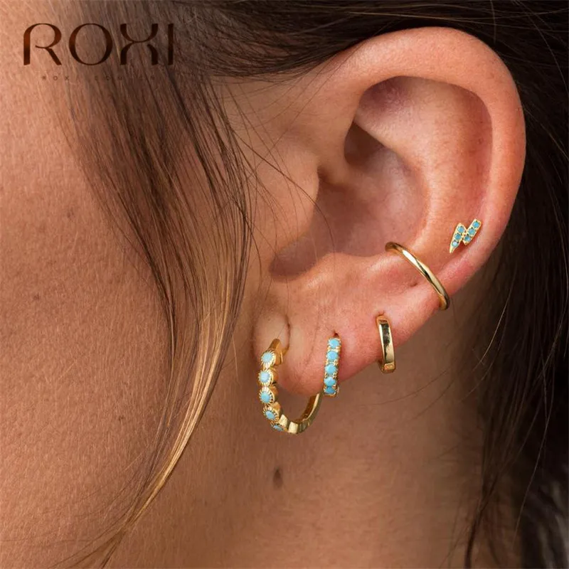 ROXI Simple 925 Sterling Silver Earrings for Women No Pierced Ear Cuff Wrap Earrings Round Circle Non-piercing Clip On Earrings