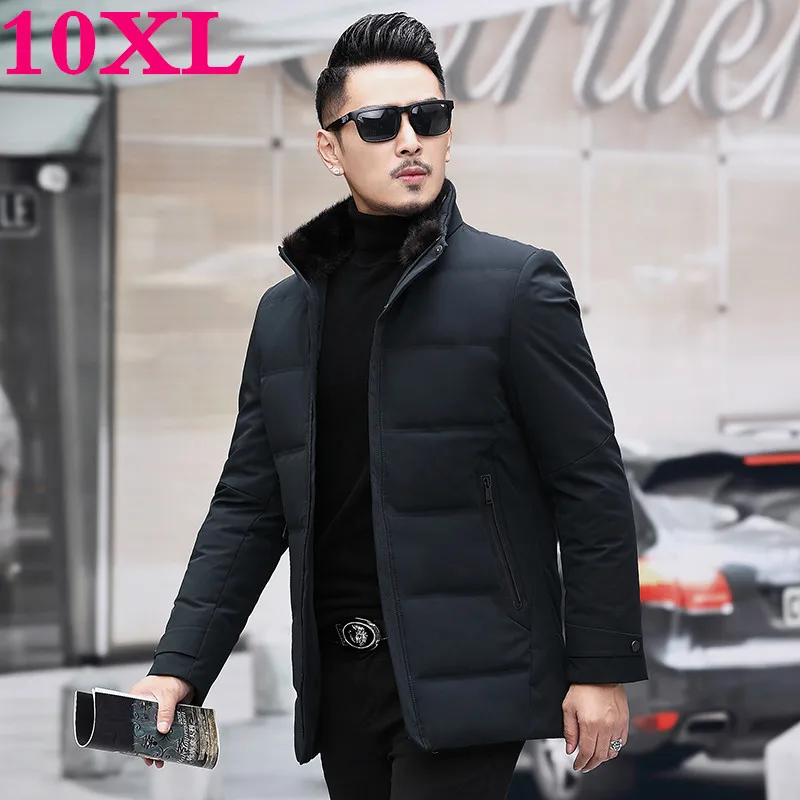 

new plus size 10XL 9XL Large size Winter Duck Down Men's Brand Clothing 90% White Duck Down Jackets Warm collar Down Jackets