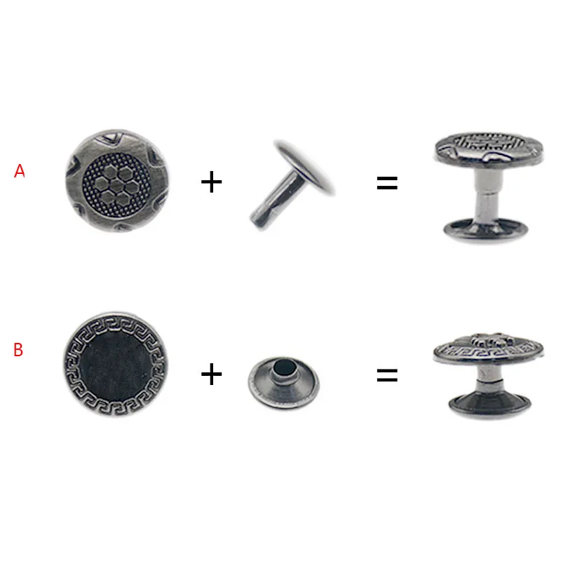 Металлические кнопки заклепки кнопками застежка молния пуговицы для пришивания