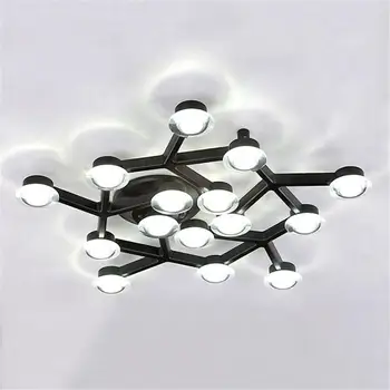 

AC100-240V 9 to 36 light White Round Circle LED Ceiling lights Art Design flower bloom lamparas de techo lustres de teto gloss