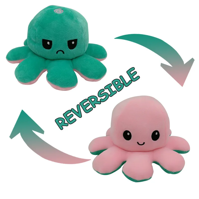 

Reversible Flip Octopus Stuffed Plush Doll Soft Simulation Reversible Plush Toy Color Chapter Plush Doll Filled Plush Child Toy