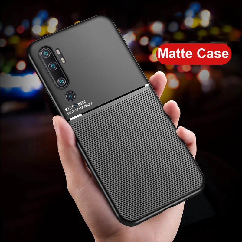 

For Xiaomi Mi Note 10 Case Matte PU Leather Back Cover Soft Slicone Frame Phone Case For Xiaomi Mi Note10 Pro Shell Fundas Capa