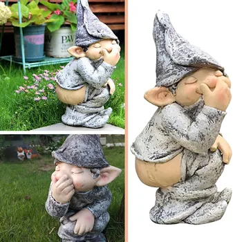 

Funny Resin Figurines Naughty Garden Gnome Garden Decoration Statue Gnome Decoration Villa Home Figurines Decoartion#YL10