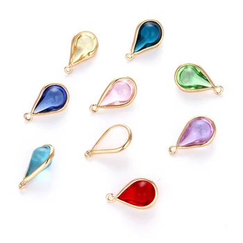 

Birthstone charm jewelry making teardrops - glass diy bracelet jewelry necklace pendant birthstone charm handmade jewelry crysta