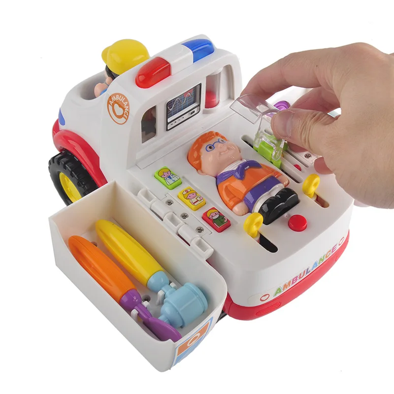 

Toy kids Vehicles Baby Learning educational Ambulance model Car Styling Doctor Emergency Model with Light Music Electric child