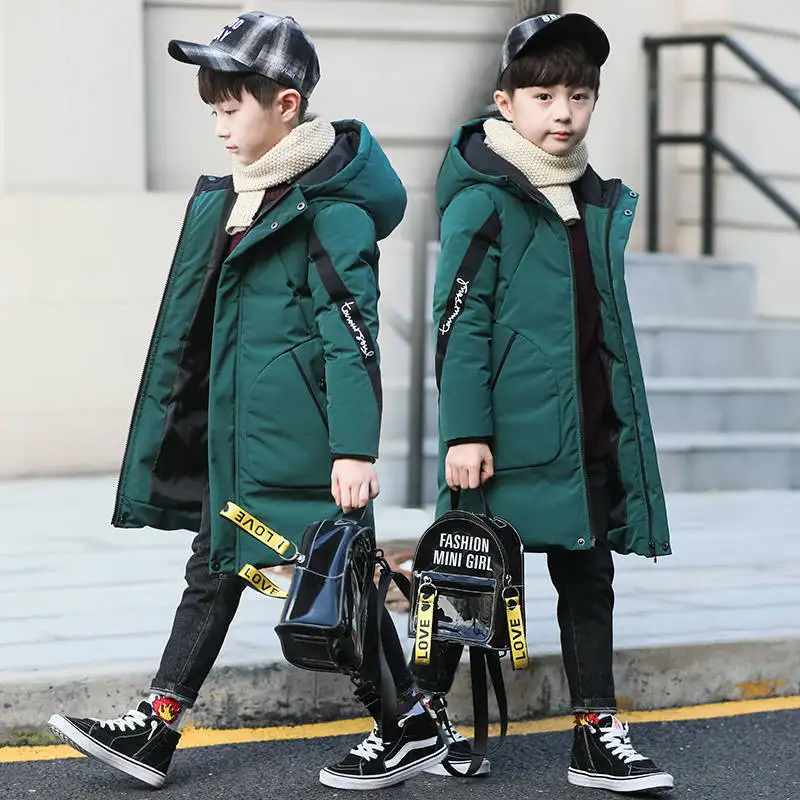 Детская одежда зимняя куртка-пуховик для мальчиков г. Детское длинное пальто толстая хлопковая куртка для мальчиков куртки для мальчиков