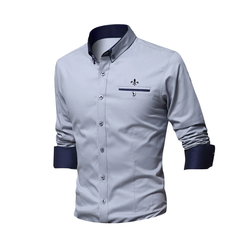 Карманный модный Blusa Camisa Social Masculina Dudalina рубашка с длинным рукавом Slim Fit Мужская одежда с цветочным принтом пуловер Белый мужской холодный