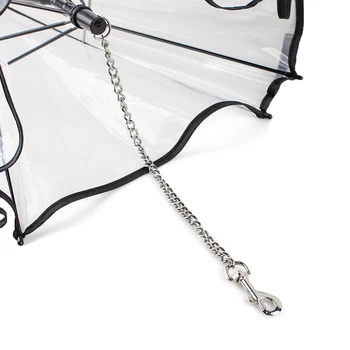 

Rain Gear with Dog Leads Useful Transparent PE Pet Umbrella Small Dog Umbrella Keeps Pet Dry Comfortable in Rain Snowing zh1