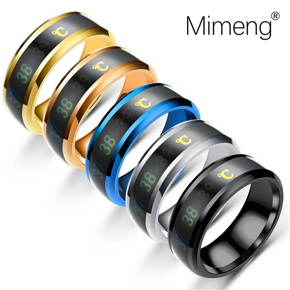 Mimeng 2020 Модное Новое креативное умное Температурное кольцо для пары отображение