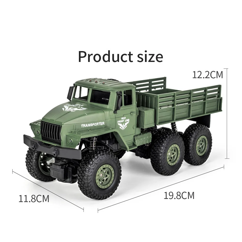 Jjrc Q68 2,4 ghz 6wd 1/18 Rc внедорожный военный грузовик с дистанционным управлением Грузовик с шестиколесным приводом внедорожный военный альпинистский грузовик