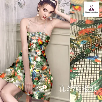 

Natural Silk Organza Satin Fabric Cloth Per Meter 12mm 139 cm wide printed clothing dress fabric alibaba express