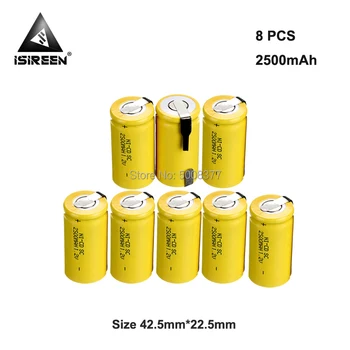 

SC Ni-CD 2500mAh 1.2V Rechargeable Battery Cells DIY Electric Battery Packs Subc Ni CD Accumulator Electronic Toys Toothbrush