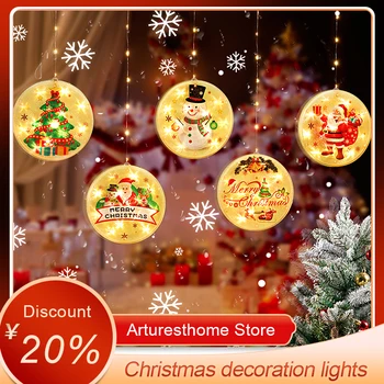 

New Santa Claus window hanging lights with suction cups Christmas decoration atmosphere live decoration holiday decoration light