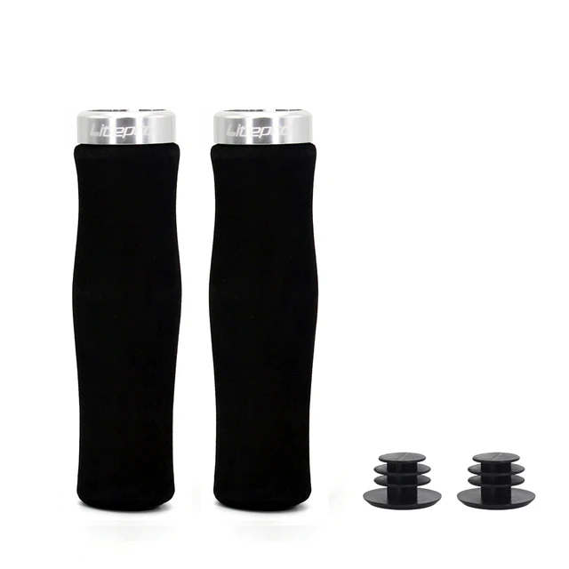 Litepro Bike Grips Bicycle mtb Grips Ultralight Handlebar Grips Bicycle Locking Sponge Hand Grip Bicycle Goods Bike Accessories LP grips silver
