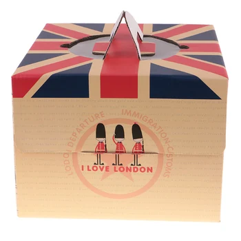 

10pcs British Flag Cake Box with Handle Wedding Birthday Party Favors