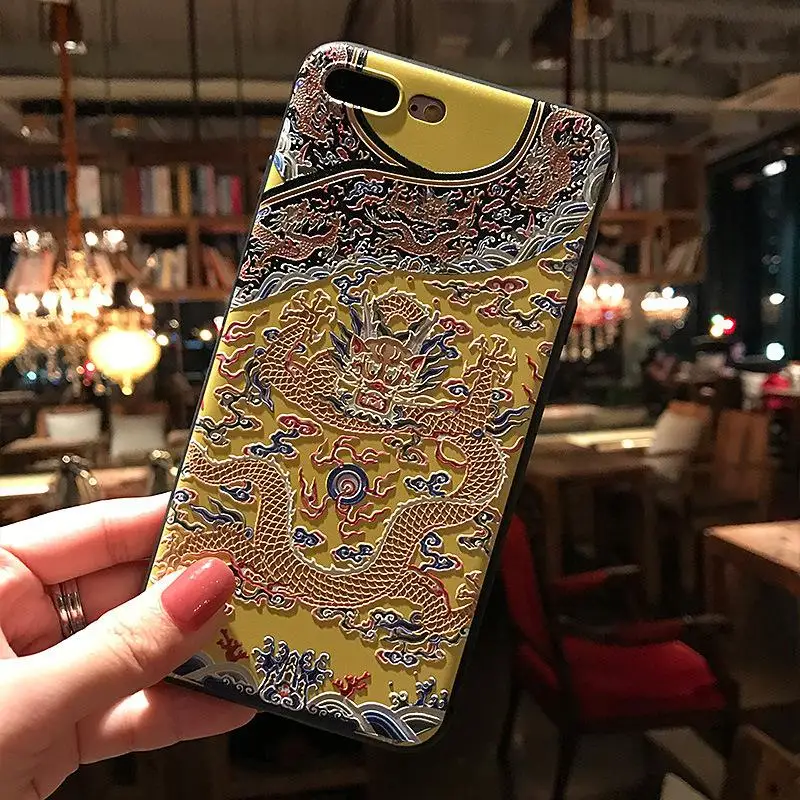 Для iphone 6/7/8plus11xr xsmax PA халат рельефный Чехол для мобильного телефона чехол Изысканная цветная картина шокированы вашу красоту - Цвет: Чёрный матовый
