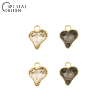 

Cordial Design 100Pcs 10*12MM Jewelry Accessories/Charms/Hand Made/Earring Findings/DIY Making/Heart Shape/Rhinestone Pendant